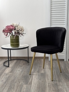 Стул МОНЕ цвет ZIZI 521 Черный, велюр / Золотой каркас