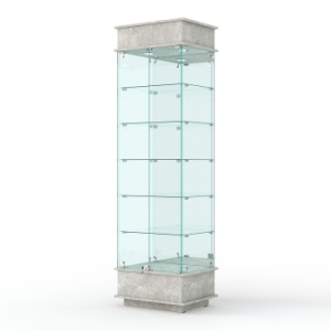 Витрина "ФАНТАЗИЯ" №5-2 (задняя стенка - зеркало), Метрополитан Грей