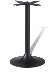 Чугунная опора барной высоты серии Тюльпан с увеличенным основанием, черная, для баров, модель 3185H