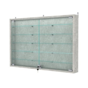 Витрина настенная с регулировочными полками №3-7АУ-РЕГ с подсветкой, Метрополитан Грей