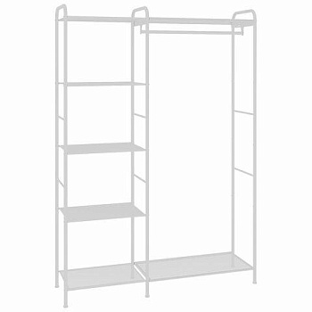 Вешалка-стеллаж "Валенсия-1", 1555х1090х300 мм, 7 полок, металл, белая, ГСВ1 Б