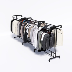 Вешало для одежды FORTE-PRO двухстороннее 1400х600, черного цвета