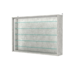 Витрина настенная с регулировочными полками №3-5Г-РЕГ-П, Метрополитан Грей