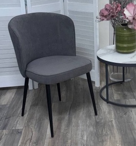 Стул МИЛАНО B28 Темно-серый, велюр / черный каркас,