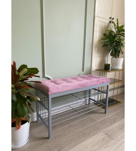 Банкетка Сканди-96-2 (светло-розовый/серый)