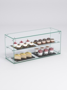 Витрина "СЛАДОСТЬ" №12А-О для выпечки настольная с прямыми полками без дверок, Стекло