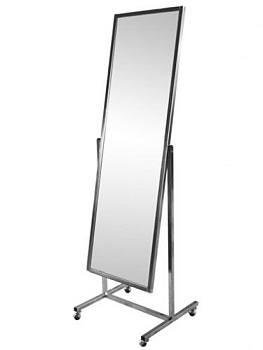 AST-03К (2 эл. рама - хром) Зеркало напольное на колесах, 545Lx1735Hx500Dмм, полотно 1440х440мм