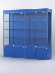 Витрина "АЛПРО" №1-2м-500-1 (задняя стенка - ДВП), Синий