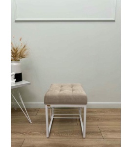 Банкетка Марсей 40-44 с полкой (бежевый/белый)