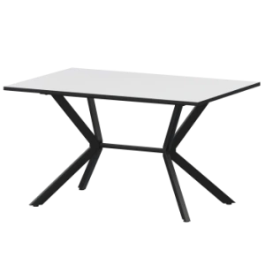 Стол нераздвижной Сириус Обеденные столы в пластике Сириус 1200 R20 (Н-3825) Супер Белый/Черный муар