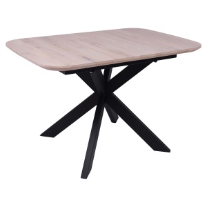 Столешница ВЕЙВ раздвижной, 120(160)*80, дуб беленый / рама черная