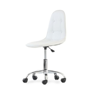 Стул на колесах Pulsante Roll, белая экокожа