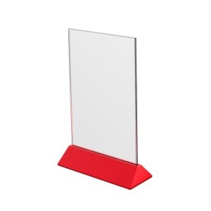 Подставка под меню с акриловым карманом COLOR MENU HOLDER А5, цвет основания красный (20 шт. в упаковке)