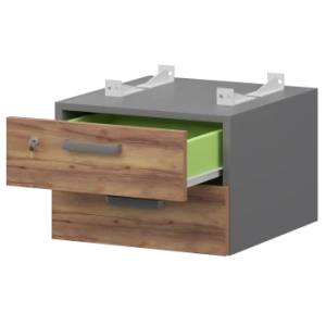 Тумба подвесная для столов на м/каркасе гл.600 мм Смарт СМТ2-2ПД.60 Графит/Таксония