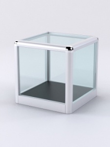 Витрина из профиля настольная "ВАЙБ ИКС" №9 (без дверок), Черный