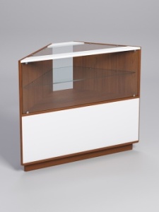 Прилавок "ТОРГОВЫЙ" №9, Орех, фасад белый