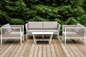 "Касабланка" лаунж-зона плетеная из роупа 4-местная, цвет бежевыйцвет Бежевый