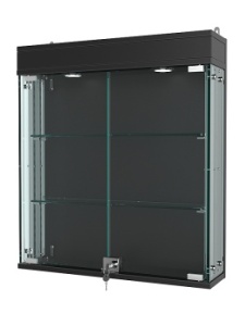 Витрина "АТРИУМ" с регулировочными полками настенная №1А-1-РЕГ, Черный