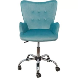 Кресло поворотное BELLA, велюр, голубой