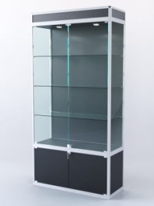 Витрина "ПРЯМОУГОЛЬНАЯ" №1-400-1 (задняя стенка - ДВП), Черный