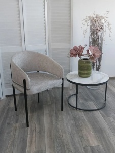 Стул НИКОЛЬ цвет REEF 08 Светло-серый, ткань/ черный каркас