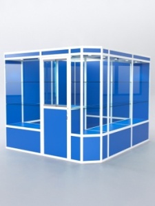 Павильон торговый из профиля угловой №6а, Делфт голубой U525 ST9 + Белый